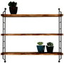Hanah Home Wr088 Estantería de Pared de Madera y Metal Negro y Nogal